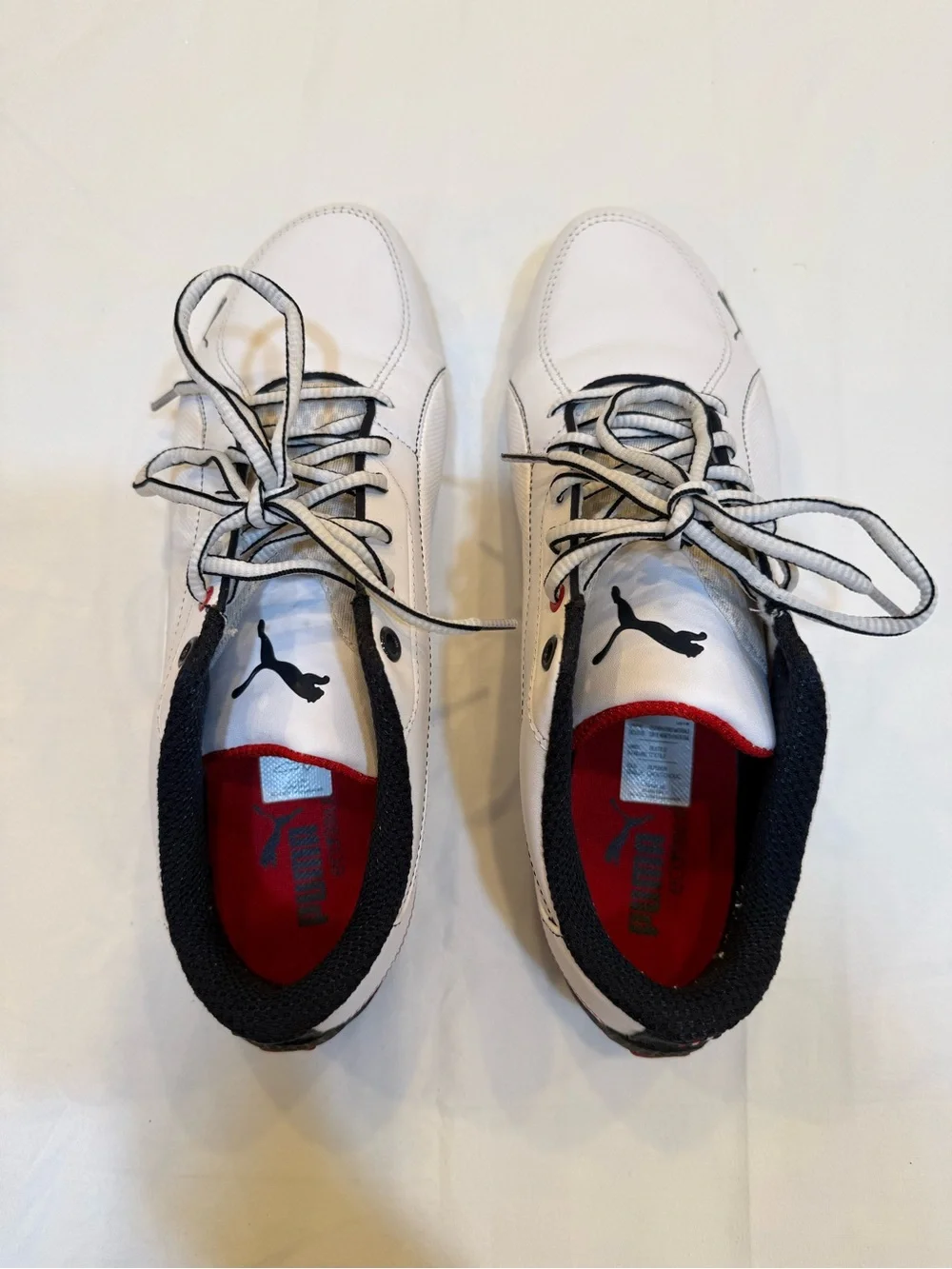 Puma Men’s White Sneakers with Black and Red Trim BMW Motorsport